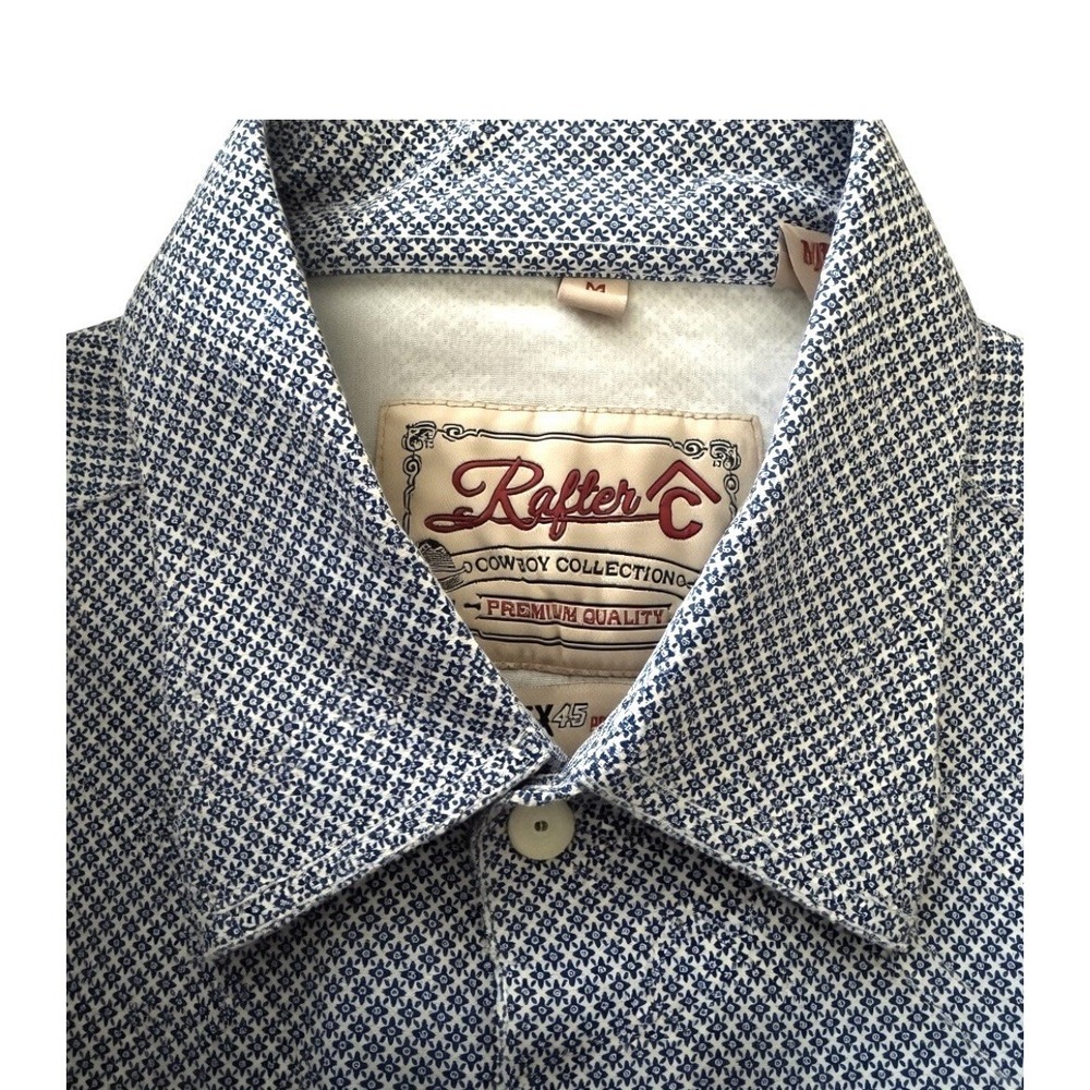 Rafter C Cowboy Collection Western Shirt Mens Medium Pearl Snap